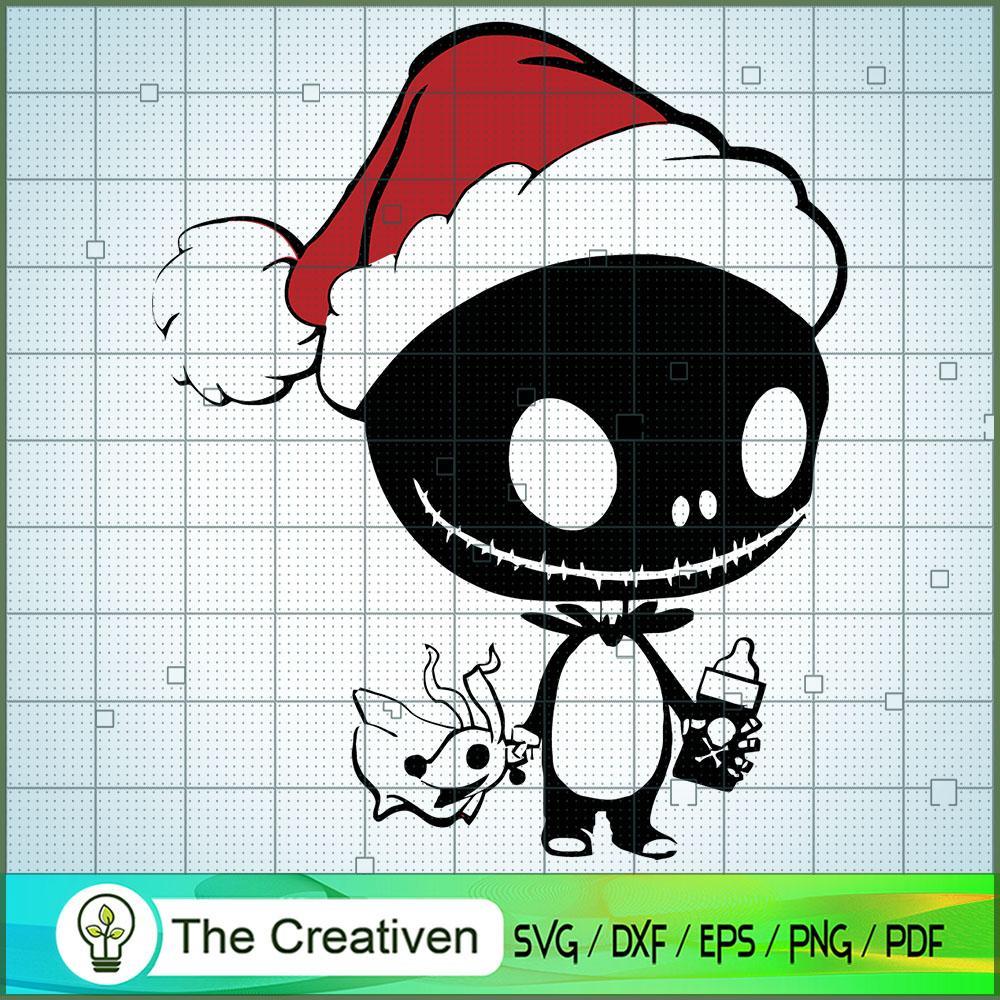 Jack Skellington Santa Hat SVG, Nightmare SVG, Halloween SVG 1 Jack Skellington Santa Hat SVG, Nightmare SVG, Halloween SVG