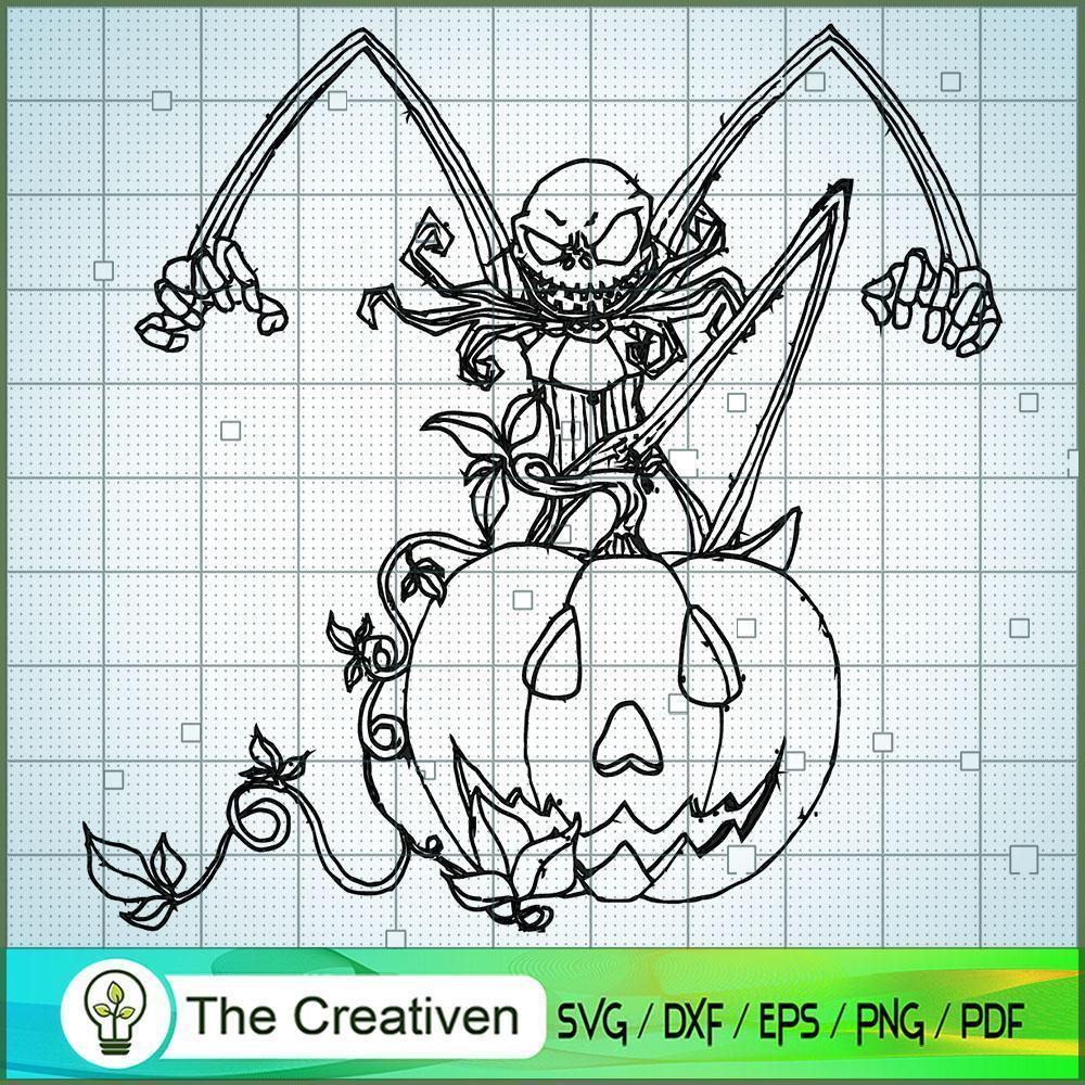 Pumpkin and Jack Skellington SVG, Nightmare SVG, Halloween SVG 1 Pumpkin and Jack Skellington SVG, Nightmare SVG, Halloween SVG
