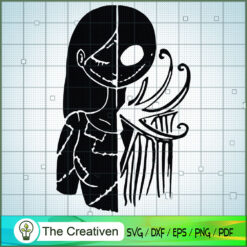 Sally And Jack Skellington Half SVG, Nightmare SVG, Halloween SVG