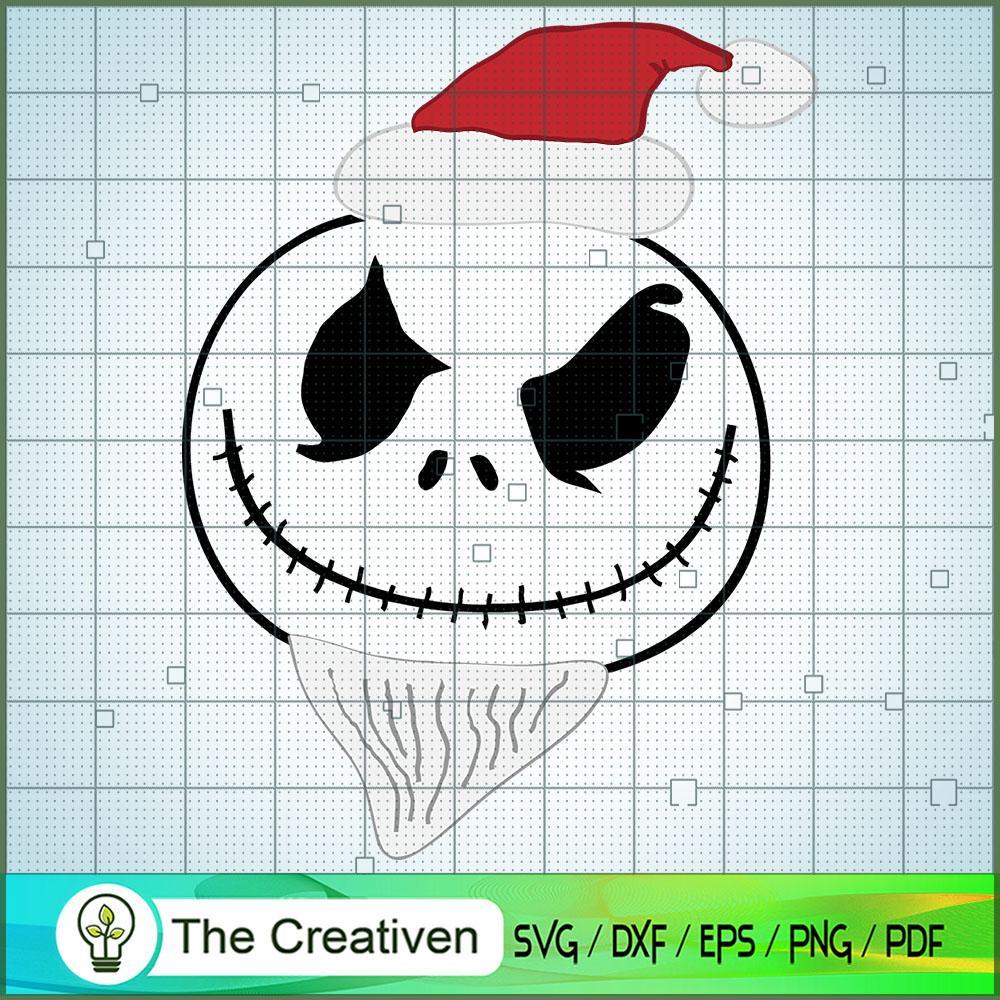 Jack Skellington Christmas Hat SVG, Nightmare SVG, Halloween SVG 1 Jack Skellington Christmas Hat SVG, Nightmare SVG, Halloween SVG