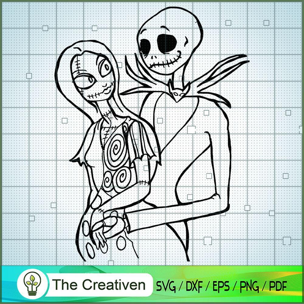 Jack Skellington and Sally Lover SVG, Nightmare SVG, Halloween SVG 1 Jack Skellington and Sally Lover SVG, Nightmare SVG, Halloween SVG