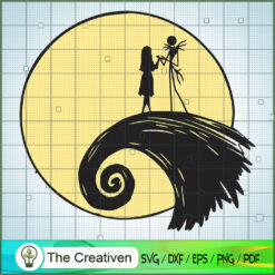 Jack Skellington and Sally Love Moon SVG, Nightmare SVG, Halloween SVG