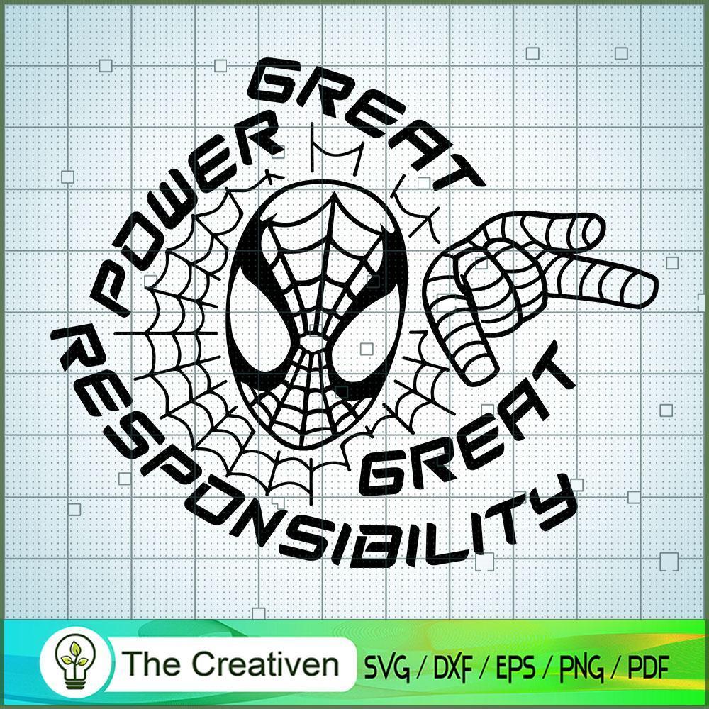 Great Power Spider Man SVG Cut File for Cricut & Silhouette 1 Great Power Spider Man SVG Cut File for Cricut & Silhouette