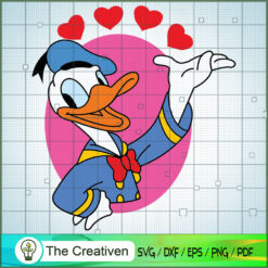 Daisy Duck Love Heart SVG Cut File for Cricut & Silhouette