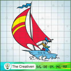 Donal Duck Boat In The Sea SVG Cut File for Cricut & Silhouette