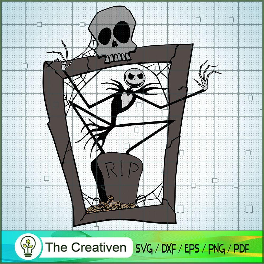 Jack Skellington RIP SVG Cut File for Cricut & Silhouette 1 Jack Skellington RIP SVG Cut File for Cricut & Silhouette