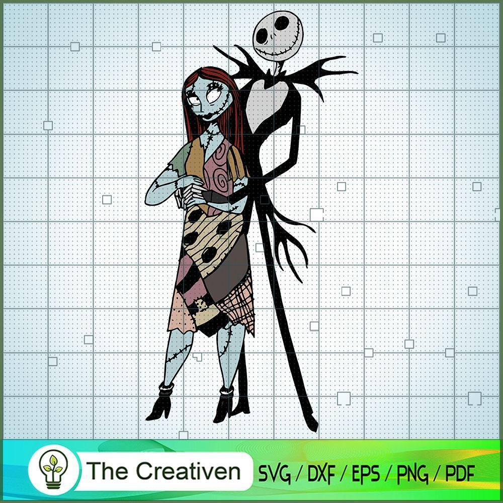 Sally and Jack Skellington C SVG Cut File for Cricut 1 Sally and Jack Skellington C SVG Cut File for Cricut