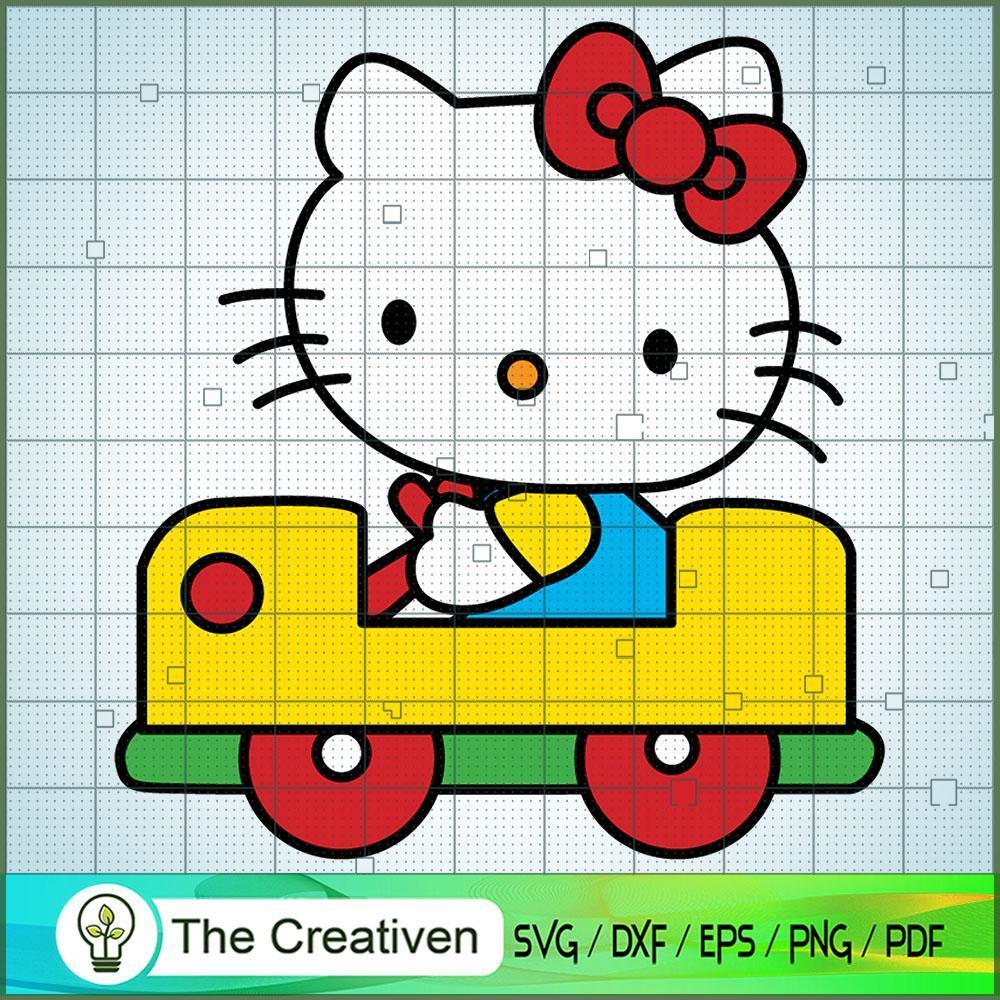 Kitty Drive Car SVG, Kitty Cat SVG, Hello Kitty Cartoon SVG 1 Kitty Drive Car SVG, Kitty Cat SVG, Hello Kitty Cartoon SVG