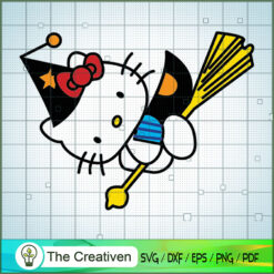 Kitty Witch SVG, Kitty Cat SVG, Hello Kitty Cartoon SVG