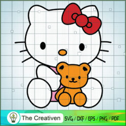 Kitty Bear SVG, Kitty Cat SVG, Hello Kitty Cartoon SVG