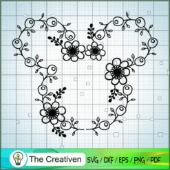 Minnie Black Flower SVG Cut File for Cricut & Silhouette