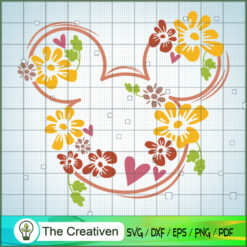 Mickey Head Flower Colorful SVG Cut File for Cricut & Silhouette