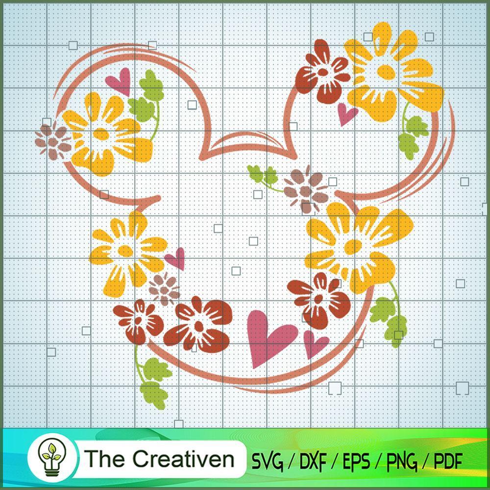 Mickey Head Flower Colorful SVG Cut File for Cricut & Silhouette 1 Mickey Head Flower Colorful SVG Cut File for Cricut & Silhouette