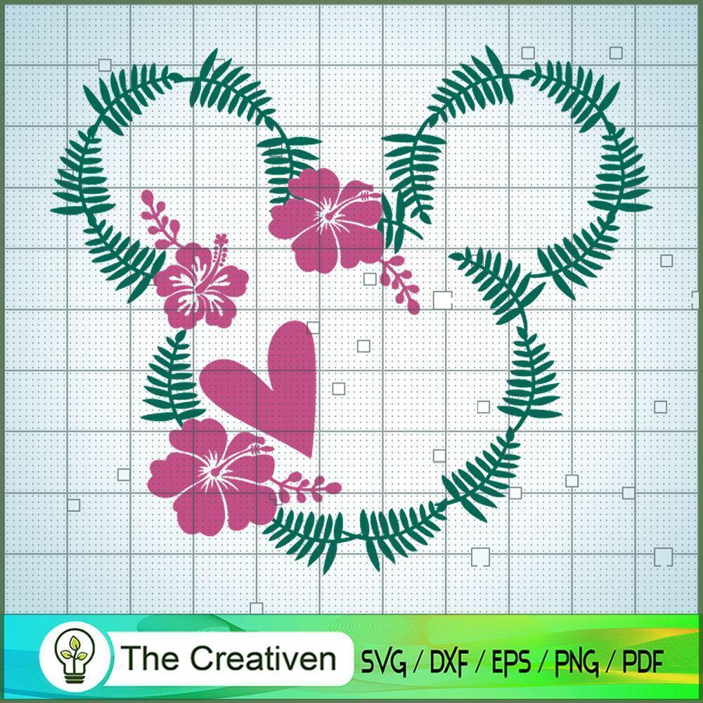 Mickey Pink Heart Flower SVG Cut File for Cricut & Silhouette 1 Mickey Pink Heart Flower SVG Cut File for Cricut & Silhouette