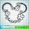 Mickey Monogram Flower SVG Cut File for Cricut & Silhouette