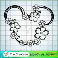 Mickey Monogram Flower SVG Cut File for Cricut & Silhouette