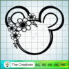 Minnie Outline Black Flower SVG Cut File for Cricut & Silhouette