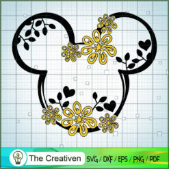 Mickey Yellow Flower SVG Cut File for Cricut & Silhouette