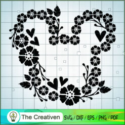 Mickey Flower Black SVG Cut File for Cricut & Silhouette