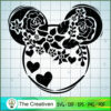 Mickey Rose Flower Black SVG Cut File for Cricut & Silhouette 2 43 disney flowers copy
