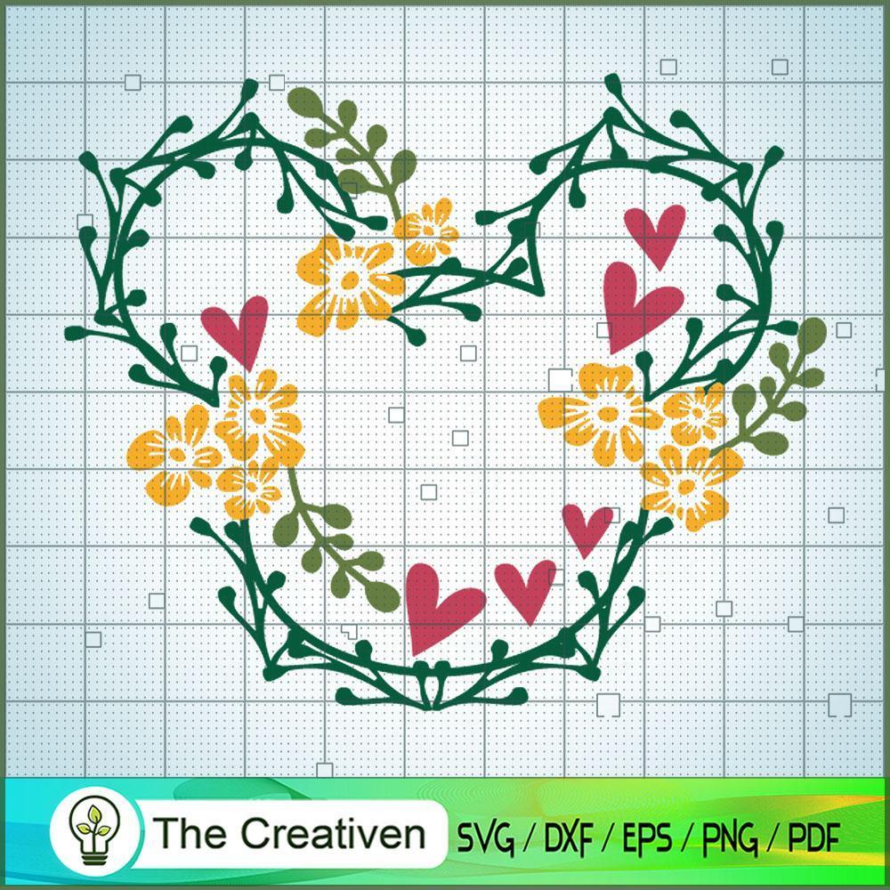 Mickey Flower Head Colorful SVG Cut File for Cricut & Silhouette 1 Mickey Flower Head Colorful SVG Cut File for Cricut & Silhouette