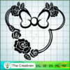 Minnie Rose Black Outline SVG Cut File for Cricut & Silhouette 2 41 disney flowers copy