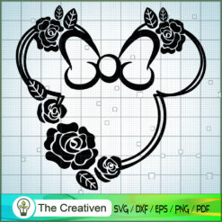 Minnie Rose Black Outline SVG Cut File for Cricut & Silhouette
