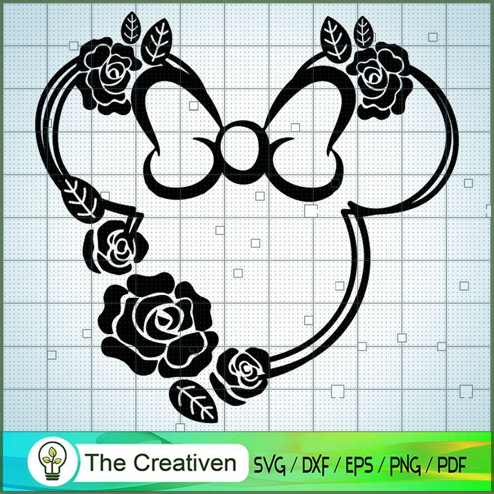 Minnie Rose Black Outline SVG Cut File for Cricut & Silhouette 1 Minnie Rose Black Outline SVG Cut File for Cricut & Silhouette