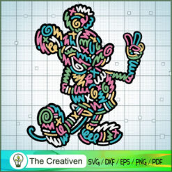 Mickey Mouse Peace Bold SVG Cut File for Cricut & Silhouette