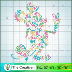 Mickey Mouse Lined Peace SVG Cut File for Cricut & Silhouette