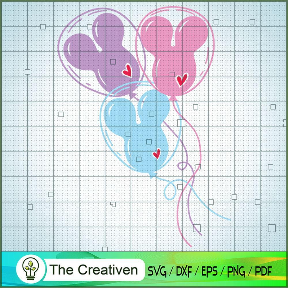 Mickey Head Balloon SVG Cut File for Cricut & Silhouette 1 Mickey Head Balloon SVG Cut File for Cricut & Silhouette