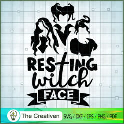 Resting Witch Face SVG Cut File for Cricut & Silhouett Design 20734