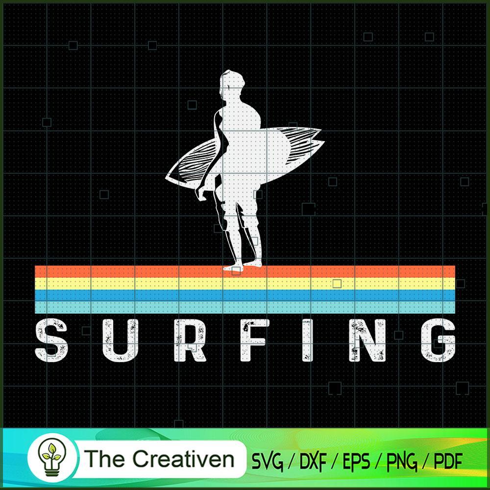 Surfer with Surfing Board Vintage SVG Cut File for Cricut & Silhouette 1 Surfer with Surfing Board Vintage SVG Cut File for Cricut & Silhouette