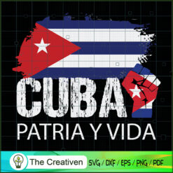 Cuban Protest Fist Flag S.O. SVG Cut File for Cricut