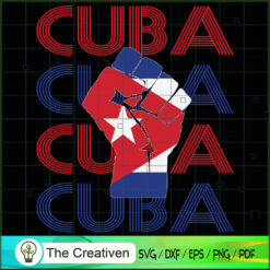 Cuba Flag and Fist Free Patr SVG Cut File for Cricut