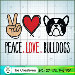 Peace Love Bulldogs SVG, Bulldogs SVG, Love Peace SVG
