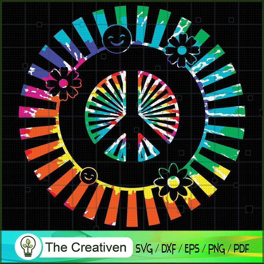 Peace Sign Colorful Flowers SVG Cut File for Cricut 1 Peace Sign Colorful Flowers SVG Cut File for Cricut