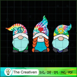 3 Hippie Gnomes Tie Dye SVG, Hippie SVG, Love Peace SVG