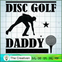 Retro Vintage Daddy Disc Gol SVG Cut File for Cricut