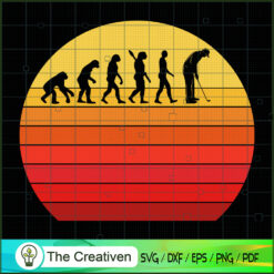 Funny Golf Evolution Retro Style SVG Cut File for Cricut & Silhouette