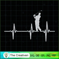 Golf Heartbeat SVG Cut File for Cricut & Silhouette