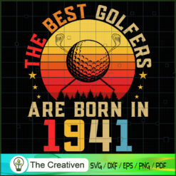 Golfer Golfing 1941 80th Birthday SVG Cut File for Cricut & Silhouette