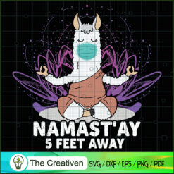 Namast'ay 5 Feet Away Llama Yoga  SVG, Yoga SVG, Meditation SVG