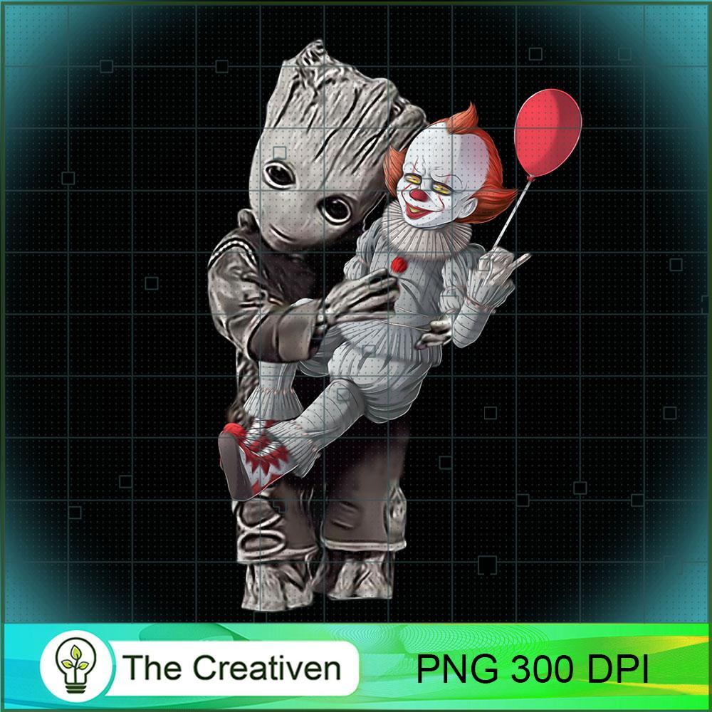 Groot with Pennywise PNG, Halloween PNG, Horror PNG 1 Groot with Pennywise PNG, Halloween PNG, Horror PNG