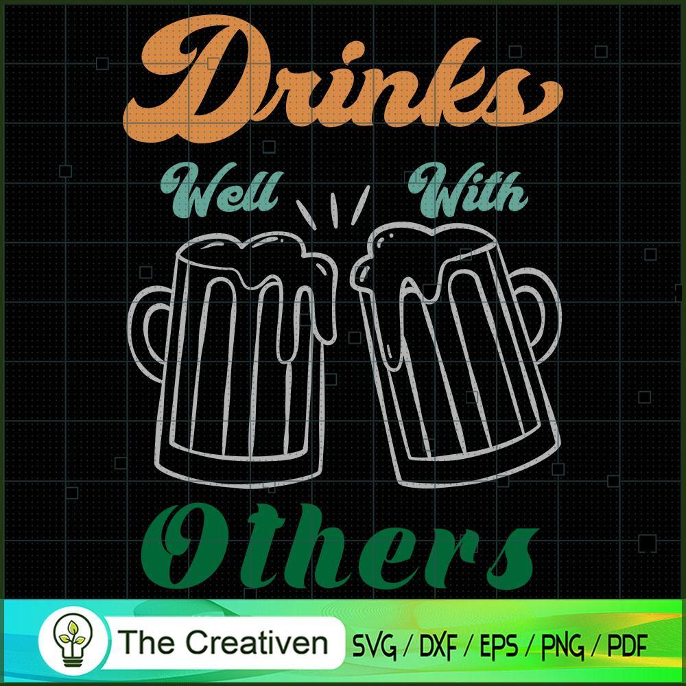 Drinks Well with Others SVG Cut File for Cricut & Silh Design 18844 1 Drinks Well with Others SVG Cut File for Cricut & Silh Design 18844