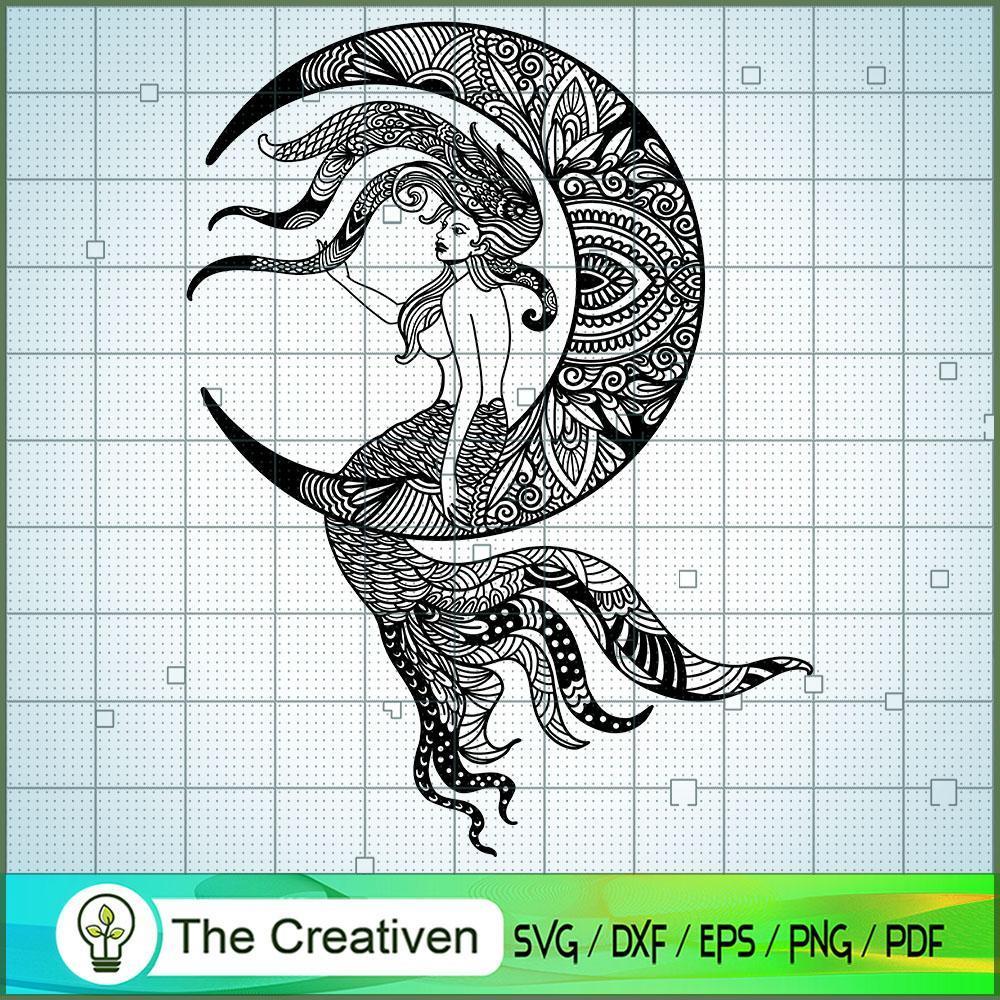 Mermaid Moon SVG , Mystical SVG, Mystic SVG , Moon SVG 1 12