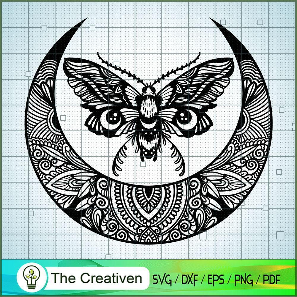 Moth Moon SVG Cut File for Cricut & Silhouette Design 18481 1 Moth Moon SVG Cut File for Cricut & Silhouette Design 18481