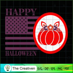 Happy Halloween Pumpkin Usa Flag SVG, Pumpkin SVG, Halloween SVG