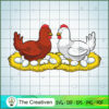 Cute Chickens with Eggs SVG, Cute Chickens SVG, Trending SVG