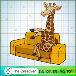 Giraffe on Sofa SVG, Chill Time SVG, Trending SVG